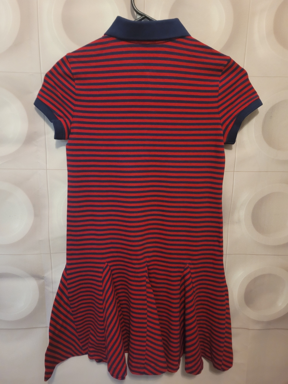 Polo by Ralph Lauren Girls' Red and Navy Striped Polo Dress - Picture 2 of 4